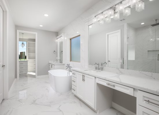 a view of a fancy looking bathroom